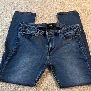 PAIGE Men's Dark Blue Relaxed Jeans